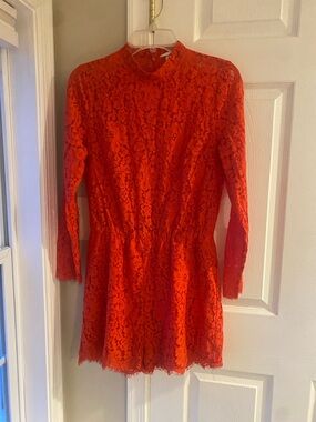 H&M Bright Red Lace Romper